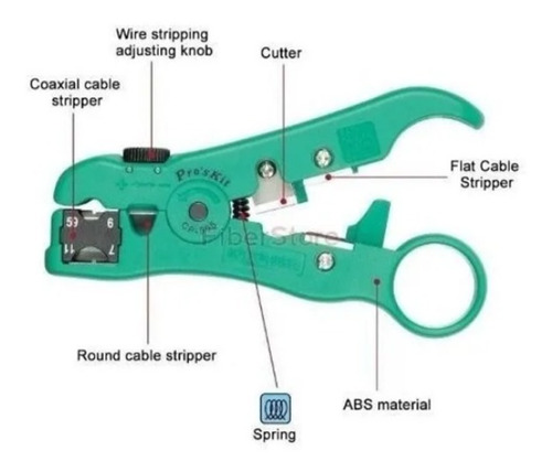 Imagen 5 de 10 de Pinza Pelacable Universal Proskit Cp-505 Rg6 Utp Pelacables