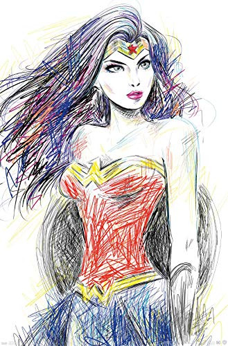 Trends Internacional Póster De Wonder Woman Sketch 22375 X 3
