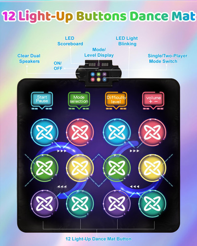 Almohadilla De Baile Dance Game Mat Gleamkid Con Luz Led Par