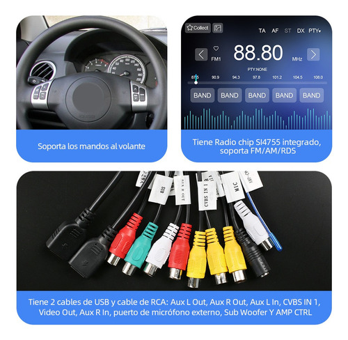 Estéreo 4+64g Carplay Para Suzuki Swift 2010-2017 4k Wifi6