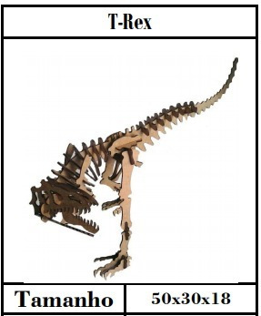 Imagem 2 de 3 de Dinossauros Mdf 3d T Rex Brinquedos