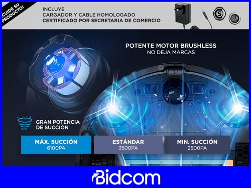 Aspiradora Robot Gadnic Inteligente Trapea Aspira App System Color Negro