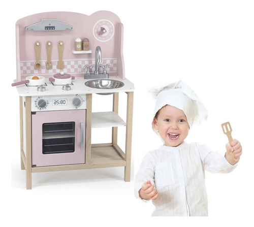 Juego De Cocina Infantil De Madera Para Niños Con Accesorios