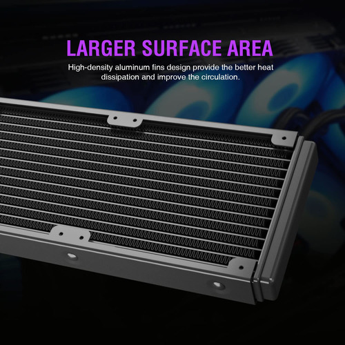 V360 Liquid Cpu Cooler, 3x 120mm Addressable Rgb & Pwm Fans/