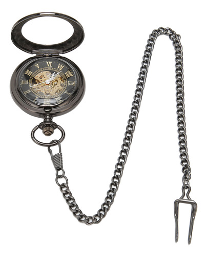 Reloj De Bolsillo Skeleton Mecánico Vintage Con Doble Carcas