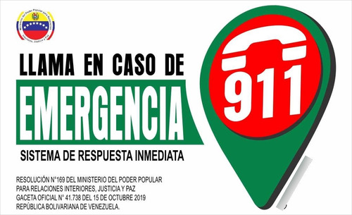 Aviso Emergencia Llama Al 911 En Vinil Con Pvc