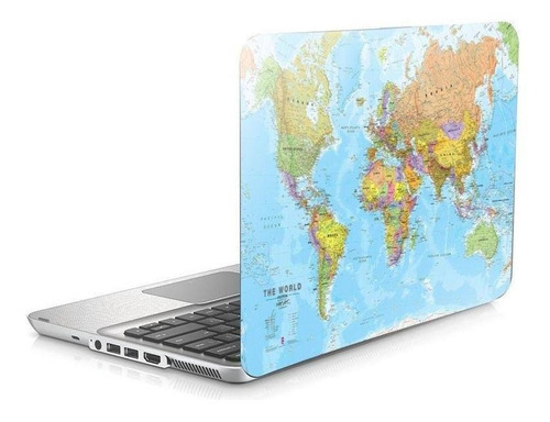 Skin Adesivo Protetor Notebook 13,3 Atlas Mapa Mundi D11