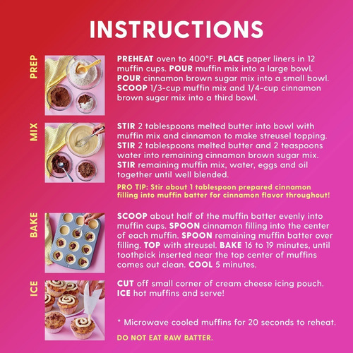 Mezcla Para Hacer Muffins Canela Cinnabon Duncan Hines 916g