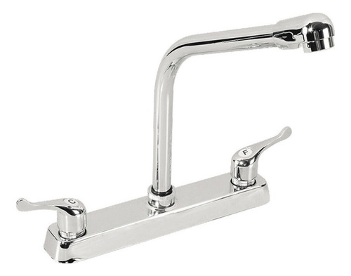 Grifo Mezclador De Cocina Doble Comando Lion T. 3551 Cromado