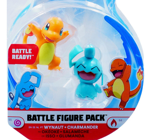 Jazwares Pokemon Battle Figure Pack Wynaut & Charmander