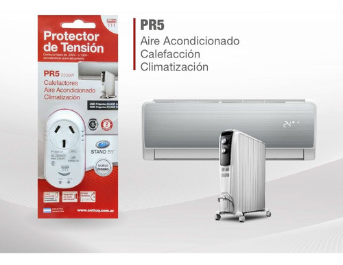 Imagen 3 de 5 de Protector Tension 2200w Stand By Pr5aire Acondicionado785050 Color Blanco