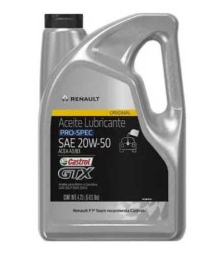 Kit Cambio De Aceite 20w50 Castrol Renault Logan 1.4 - 1.6