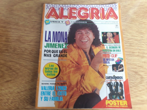 Revista Alegria N°3 La Mona Jimenez Incluye Poster Central 