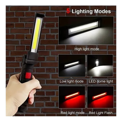 Portatil Linterna Led Recargable Cob Colgable Magnética