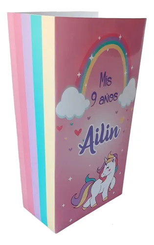 comprar Bolsita Personalizada Unicornio X10 Grande22x12cm Cumpleaños
