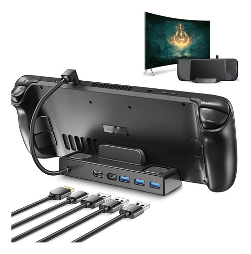 Estación Acoplamiento 5 En 1 Para Steam Deck Con Hdmi 2.0 4k