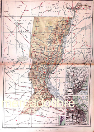 Mapa 1953 Provincia Santa Fe Limita Con Presidente Perón