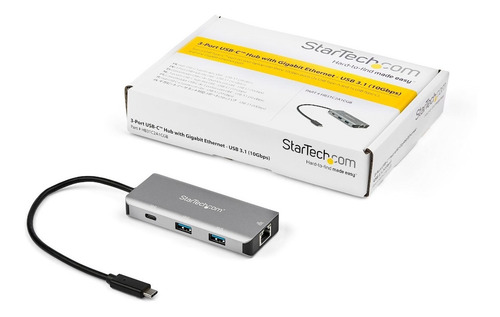 Startech Hub X1 Puerto Usb-c Ethernet Rj45 Tb3 Hb31c2a1cgb