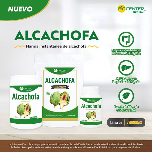 Alcachofa Polvo Biocenter Natural Salud Hepática 200gr
