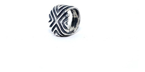 Imagen 3 de 3 de Anillo Geométrico Curvo Plata 950 Hombre Y Mujer