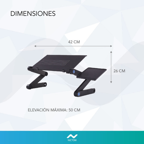 Mesa Notebook Laptop Soporte Plegable Soporte Regulable Color Negro