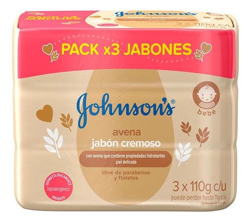 Jabon Jhonsons Baby 110gr X3 Avena