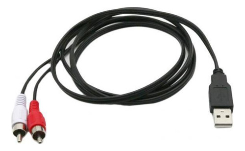 L 2 Usb Um Plugue Para 2 Rca Cabo Fêmea Adaptador De Áudio E