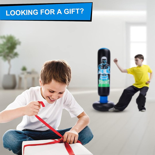 Saco De Boxeo Inflable Para Niños Con Soporte De 63 Pulgadas