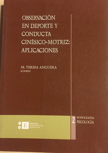 Libro Observacion En Deporte Y Conducta Cinesico-motriz
