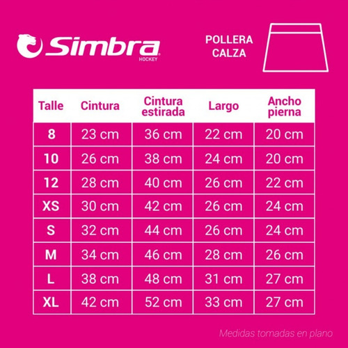 Pollera Short Hockey Tenis Simbra Mujer Deportiva Calza