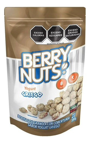 Granola Berry Nuts Con Cobertura Sabor Yogurt Griego 180 G