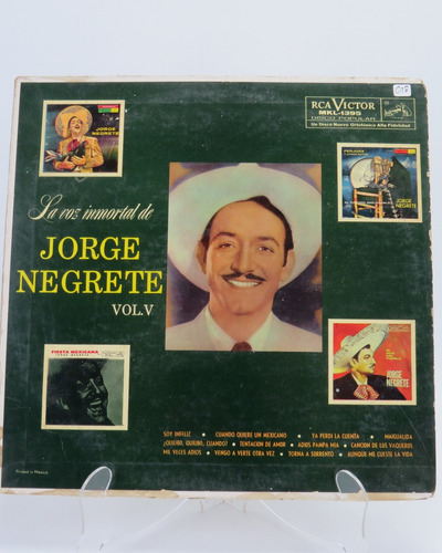 D018 La Voz Inmortal De Jorge Negrete Vol V Lp