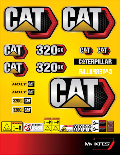 Calcomanías Para Maquinaria 320gx Excavadora Cat