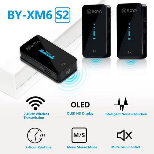 Imagen 2 de 6 de Micrófono Boya By-xm6-s2 - Wireless - Tienda - Original.