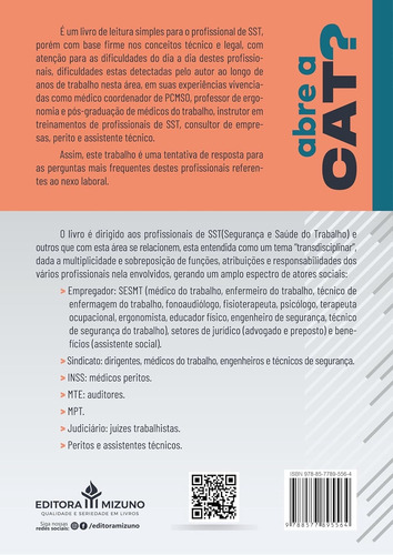 Abre A Cat? Nexo Causal No Acidente Do Trabalho/doença Ocupacional 8a Edição Capa Comum - Mizuno; 8a Edição