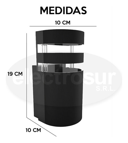 Lampara Aplique Pared Exterior Aluminio Unidireccional E27 Negro