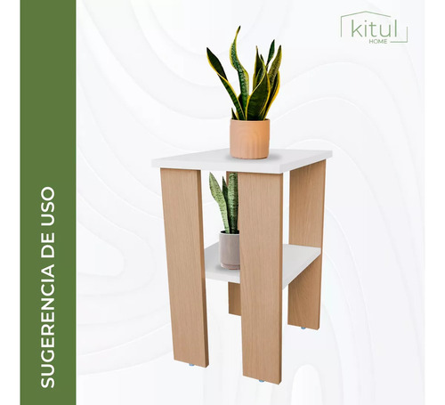 Mesa De Centro Lateral Minimalista Auxiliar Buró 2 Niveles