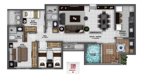 Imagem 2 de 30 de Edifício Studio Design 2 Tannat Apartamento Cobertura Com 3 Quartos Na Jatiúca - Co0003