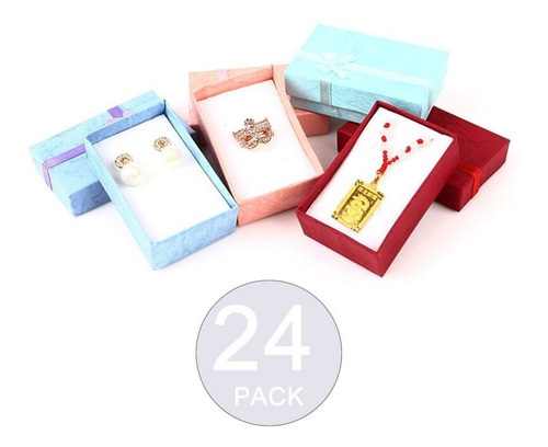 Imagen 1 de 5 de Pack 24 Cajas Carton Joyas Conjuntos Cadenas 8x5cm Regalo
