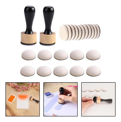 Mini Herramienta De Mezcla De Tinta 2 Mangos 20 Esponjas