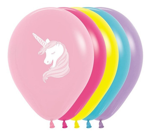 Globo Látex Sempertex R12 Fashion Unicornio X12 Unidades