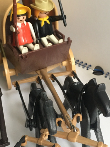 Playmobil - Set De Carreta Cowboys Vaqueros - Vintage 1974 (Usado)