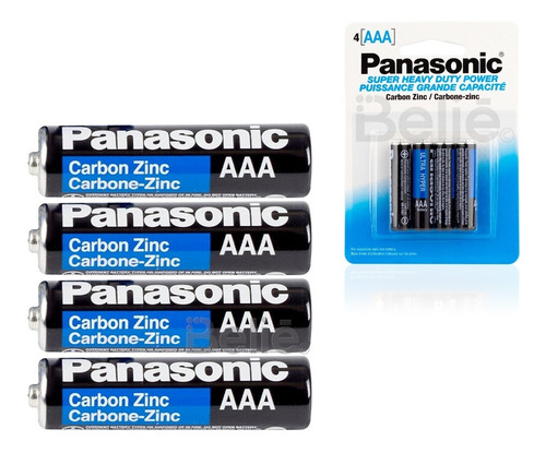 Baterías Aaa Panasonic  Pilas Original Carbón Paquete 4 Pzas