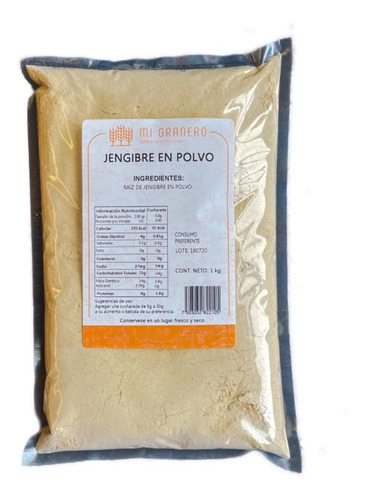 Imagen 1 de 3 de Jengibre En Polvo 500 Gramos
