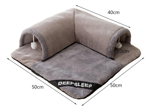 Cama Túnel Para Gatos, Cabaña De Juego Con Bolas Gris S