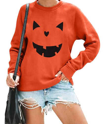 Lotucy Sudaderas De Halloween Con Cara De Calabaza Para Muje