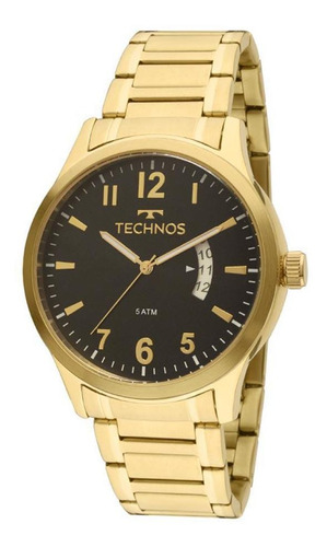 Relógio Masculino Technos Dourado Banhado Ouro 2115ktptdy4p