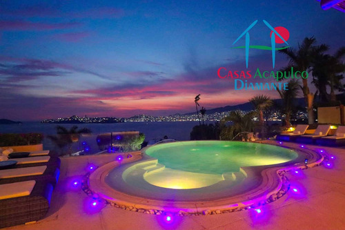 Cad Puerta Del Sol. Jardín, Terraza, Palapa, Alberca, Asoleadero, Extraordinaria Vista Al Mar