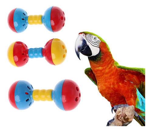 (l) Bird Toys Coloridos Plastics Interactive Dual Ball Parro