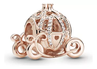 Charm Pandora En Oro Rosa De Carruaje Brillante Cenicienta